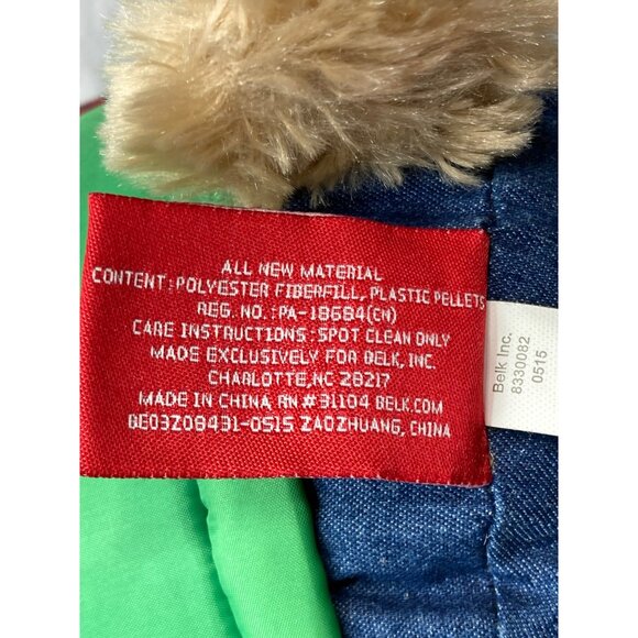 Belkie Winter Teddy Bear With Red Plaid Hooded Jacket & Green Puffer Vest 2019 - Picture 3 of 10